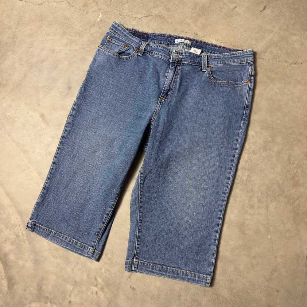 Levi's 515 Capri Jeans Womens 20W Blue Baggy Stretch Denim Cropped Streetwear